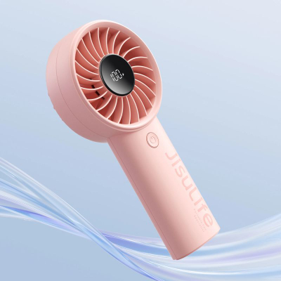 Ventilator dore Jisulife, portativ, 5000mAh, me ekran LED, i zi