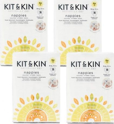 Pelenat ekologjike njëpërdorimshme Kit &amp; Kin, nr. 5, hipoalergjike, 30 copë, të bardha