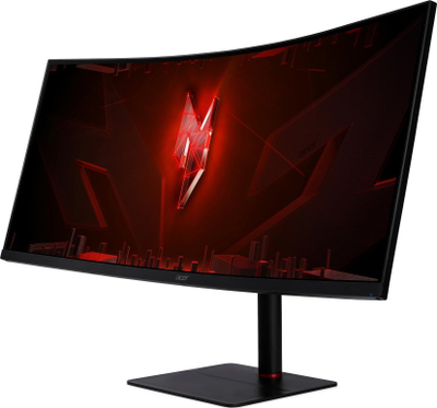 Monitor lojnash i lakuar Acer Nitro XV345CUR, 34", UWQHD 3440x1440, 180 Hz, i zi