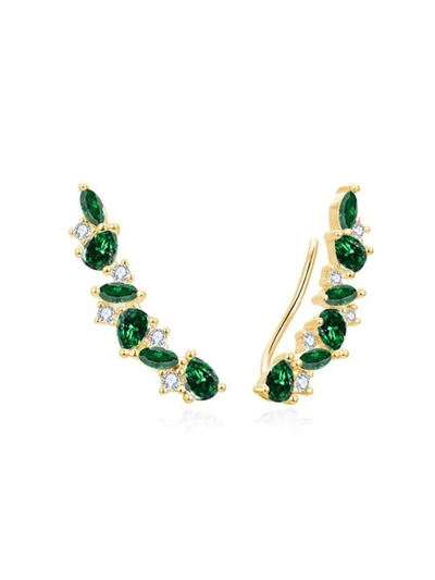 Vathët Beneto AGUP3299GR-GOLD, zirkon i gjelbër, të arta, për femra