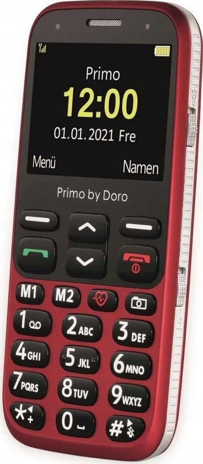 Телефон за постари лица Doro Primo 368, екран 2.3", 3MP, црн со црвено