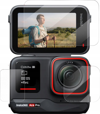 Set mbrojtës Telesin për Insta360 Ace, xham lente dhe 2x mbrojtës ekrani, transparent