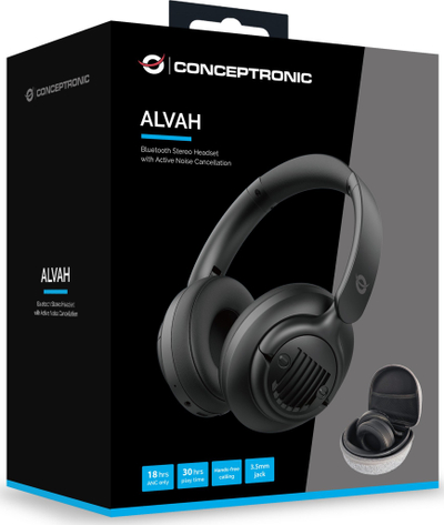 Kufje Conceptronic Bluetooth, Stereo, Anulim aktiv i zhurmës, të zeza