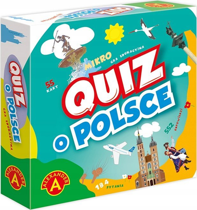 Lojë tavoline Alexander Quiz about Poland Silver ALEX, edukative, në format xhepi, shumëngjyrëshe