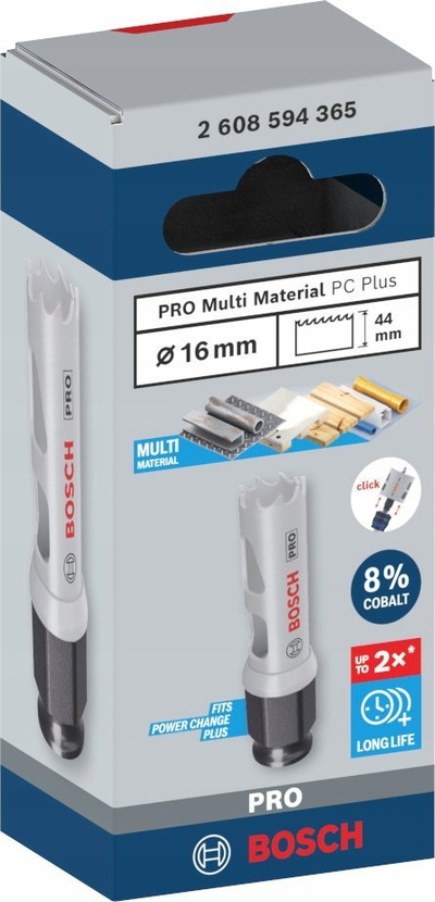 Sharrë rrethore Bosch Pro Power Change Plus Multi Material, 16mm, HSS kobalt, gri