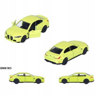Makine lodër Majorette BMW M3, metal, shkalla 1:64, e verdhë