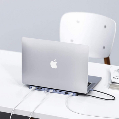 HUB Choetech, HUB-M20, USB-C, 3x USB-A 3.0, HDMI 4K, VGA, PD 100W, RJ45, приклучок, читач на картички