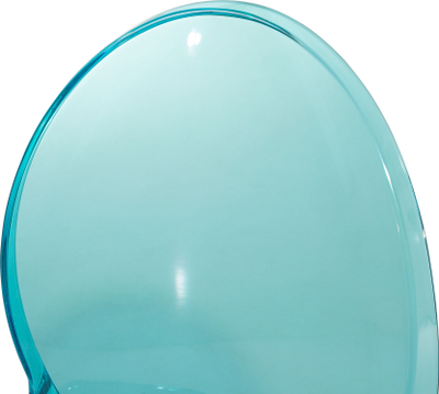 Set karrigesh ngrënieje pa mbështetëse, polikarbonat, që grumbullohen, blu transparente