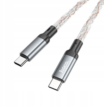 Kabllo USB Hoco U112, Type C në Type C, 60W 3A, 1m, gri