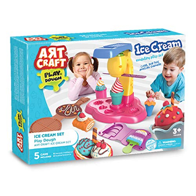 Set plastelinë për akullore Play Dough Ice Cream Art Craft, shumë ngjyra