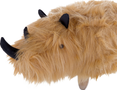 Stol lodrash WOOLLY Faux Fur, në formë kafshe, me këmbë druri, bezhë rëre