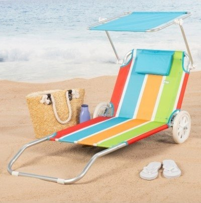 Karrocë plazhi Aktive Beach Cart Lounger, 2 në 1, alumini, jeshile