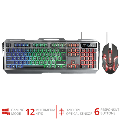 Set tastierë dhe maus gaming Trust Tural GXT, 845, RGB, i zi