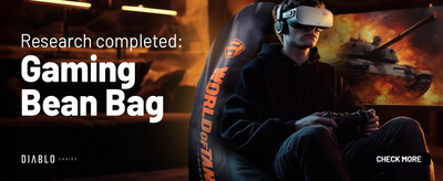 Puf за гејминг Diablo Chairs Gamer Pouf WoT, дизајн World of Tanks, црн