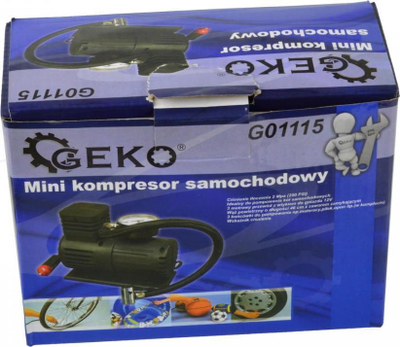 Kompresor portativ për gomë, 12V, presion 2 MPa, i zi
