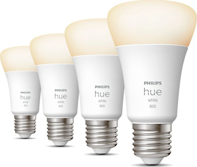 Llamba të mençura Philips Hue E27, 9W, dritë e bardhë rregullueshme, set 4 copë