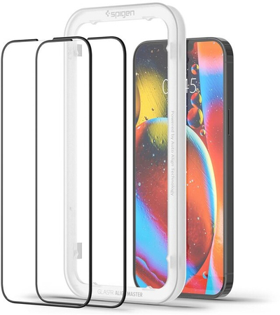 Xham mbrojtës Spigen tR Align Master për Apple iPhone 13 Pro Max, 2 pjesë, i zi