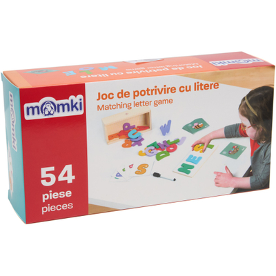 Loja edukuese Momki Letter Matching, alfabet anglisht, 54 pjesë, shumëngjyrëshe