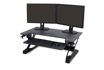 Платформа за маса Ergotron WorkFit T, за работа седејќи и стоејќи, прилагодување на висина, црна