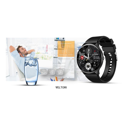 Smartwatch Veltori VT160-1, ekran 1.53", rrip silikoni i zi