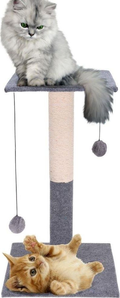 Stolp për gërvishtje për mace Cats Collection, 59 cm, me shtrat edhe me toptha lodër, bezhë