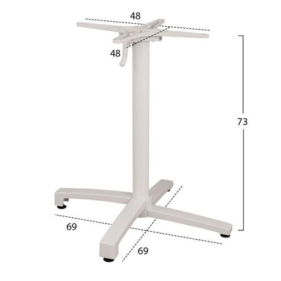 Bazë alumini Palosëse 69x69x73-92cm Me Kryq 48x48cm (HM459.02), bardhë