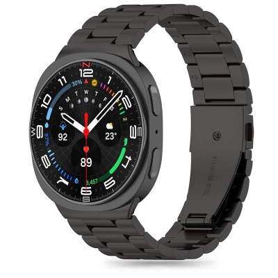 Rrip ore i mençme Tech-Protect Stainless Steel për Samsung Galaxy Watch 8 e 8 Classic, çelik inox, me hallka metalike, i zi