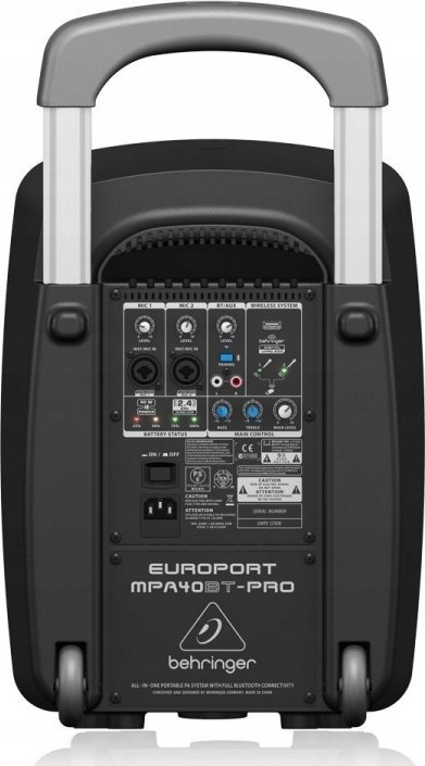 Kuti zëri portabël Behringer Europort MPA40BT-PRO, Bluetooth, 40W, e zezë