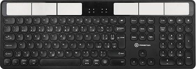 Tastierë Powerton SolarSlim, wireless, US, e zezë
