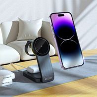 Karikues wireless 3 në 1 MagSafe Qi 15W, për iPhone Apple Watch AirPods, i zi