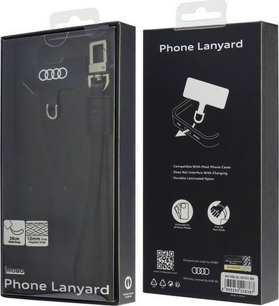 Litar telefoni Audi Universal, 28cm, lëkurë, i zi