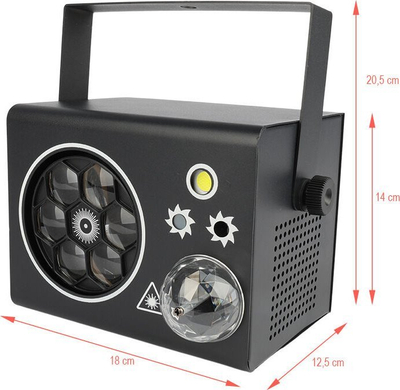 Efekt drite LED Light4Me Party Box V2, DMX 14 kanale, me lazer, i zi