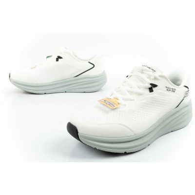 Atlete për burra Skechers Bobs Skillz Slip-Ins, me stof të ajrosur, shollë e butë e amortizume, të bardha