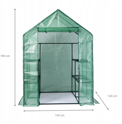 Serë kopshti Dedra Garden Greenhouse, 143x143x195 cm, mbulesë PE, jeshile