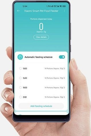 Ushqyes automatik Xiaomi Smart Pet Feeder, kontroll nga telefoni, depo e mbyllur, i bardhë