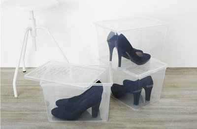 Kuti këpucësh Plast Team Basic Box, plastike, transparente