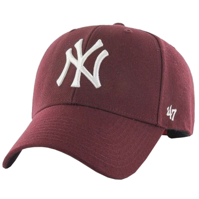 Капа бејзбол 47 Brand New York Yankees MVP, со велкро, бордо