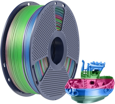 Filament Sunlu PLA+ Silk Rainbow 06, 1.75mm, 1kg, shumëngjyrësh