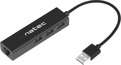 USB Hub Natec Dragonfly, 3 porte, e zezë