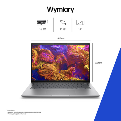 Laptop HP ZBook 8 G1ak, 14", Ryzen AI 7 PRO, 64 GB, 1 TB, AMD Radeon 860M, argjendtë