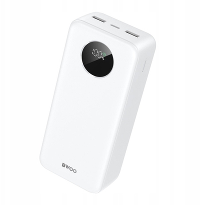 Power bank BWOO BO-P64, 30000mAh, 22.5W, i bardhë