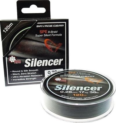 Fijë peshkimi Savage Gear HD8 Silencer, 0.28mm, 120m, jeshile e errët