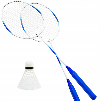 Set badminton Eddy Toys Blue, 2 raketa, me flutur, blu