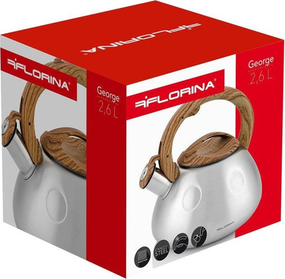Ketier Florina George, 2.6L, çelik inox, argjend me efekt druri