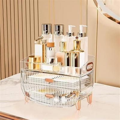 Orgaizues kozmetike 28x18x16cm  ,transparent me detaje rose gold .UNIMIKS