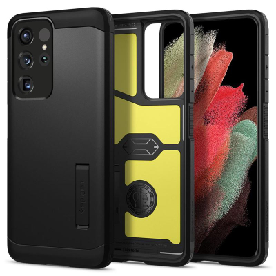 Mbrojtëse Spigen Tough Armor për Samsung Galaxy S21 Ultra, e zezë
