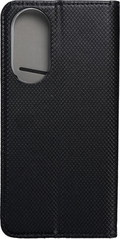 Kapak telefoni magnetic për Oppo A98 5G, tip libër, me mbajtëse kartash, i zi