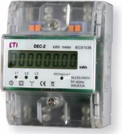 Matës energjie trefazor Eti Polam DEC-2, 3 x 63A, 3 x 230/400V AC, i bardhë