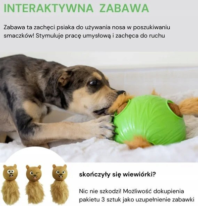 Lodër interaktive për qen Nina Ottosson Outward Hound Snuffle N' Treat Ball, top me shpërblime, me vende të fshehura, shumëngjyrësh