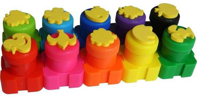 Boja gishtash Colorino Kids Finger Paints, set 10 ngjyra, me vula